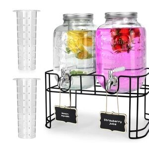 Yorkshire Glassware Beverage Dispenser Set with Stand